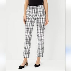 ANN TAYLOR Eva Plaid Ankle Pant Black - White‎ Size 2